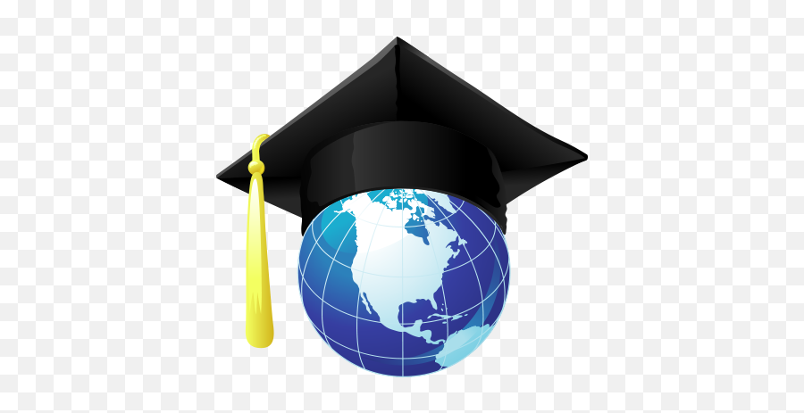 Download Hd Official Launch Of Planet Grad - Globe With Graduation Hat On Globe Png,Blue Graduation Cap Png
