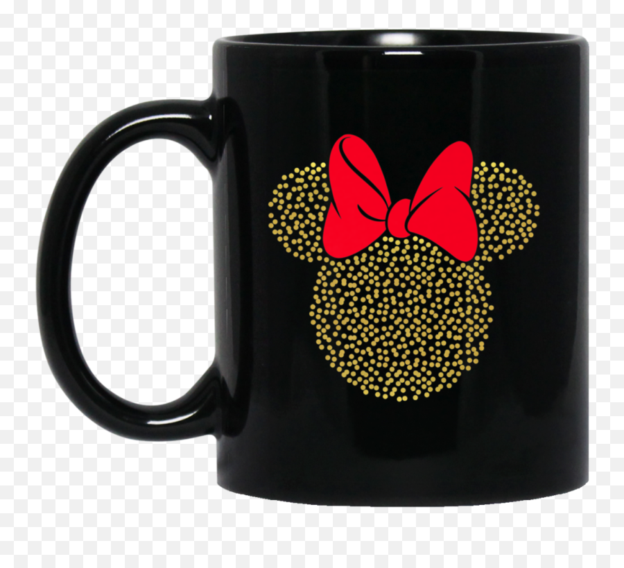 Disney Minnie Mouse Dotted Gold Icon Premium Black Mug - Stitch I Love You To The Moon Png,Ceramic Icon