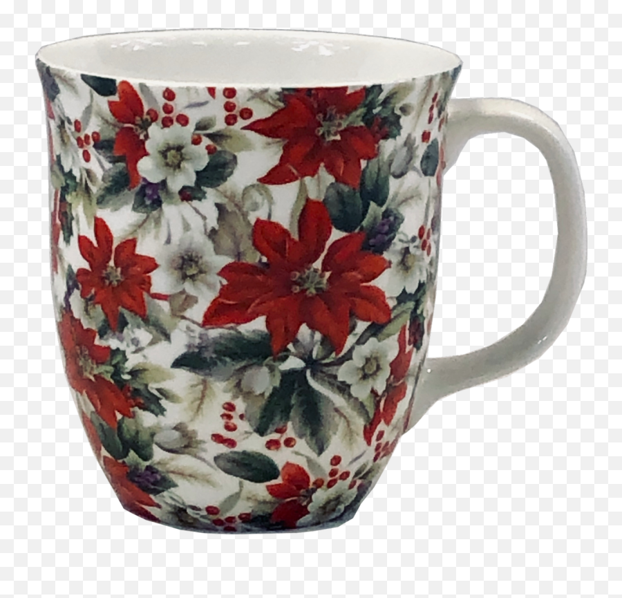 Pretty Chintzy Poinsettia Java Mug - Serveware Png,Poinsettia Icon Png