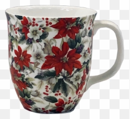 Pretty Chintzy Poinsettia Java Mug - Serveware Png,Poinsettia Icon Png