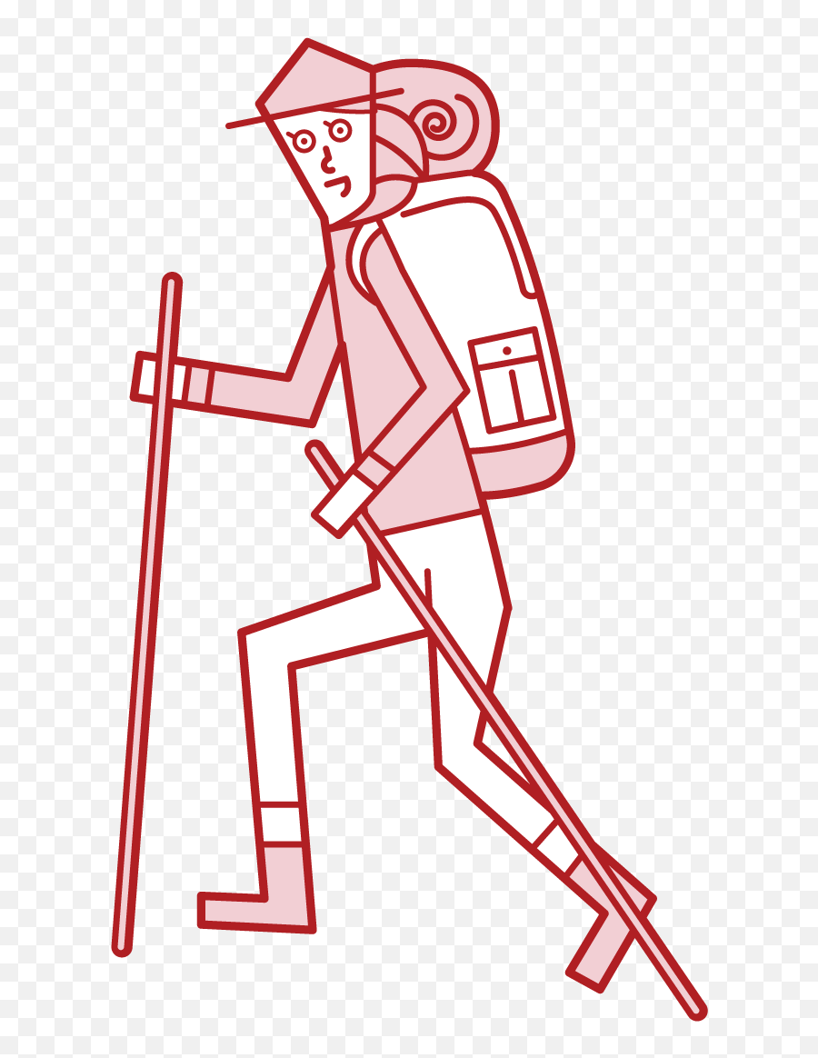 Illustration Of A Mountain Climber Woman Climbing - Sketch Png,Mountain Climber Icon