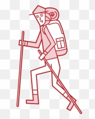 Illustration Of Mountain Climber Woman Climbing - Sketch png
