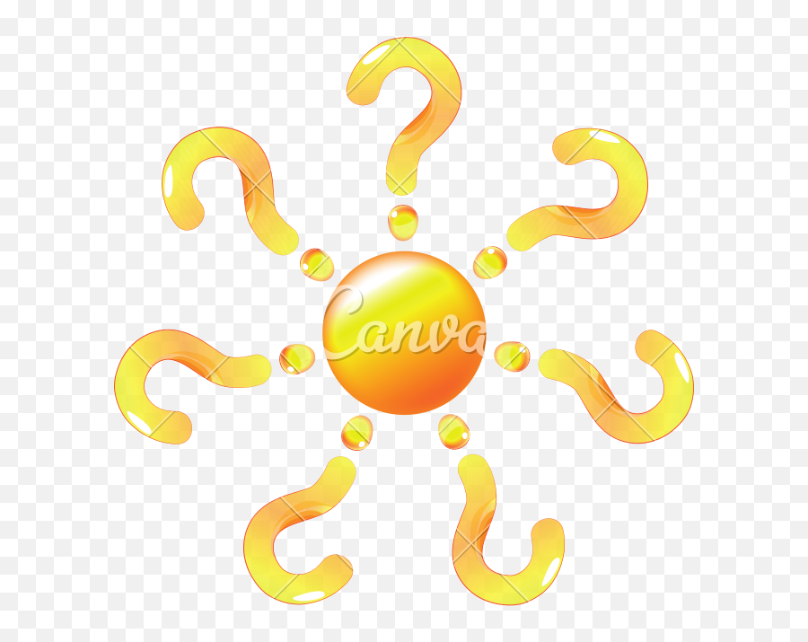 Sun Icon With Rays Out Of Question Mark Sign Or Logo Design - Sun Question Cartoon Png,Cute Logo