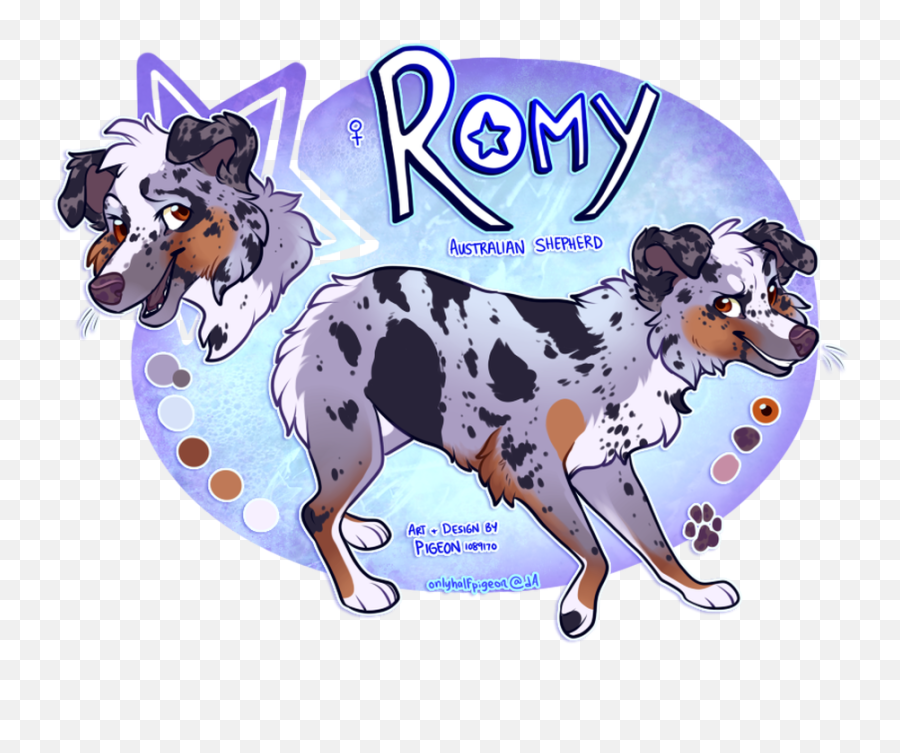 Romy - Vlamu0027s Characterart Site Cartoon Australian Shepherd Art Png,Dancing Dog Icon F2u