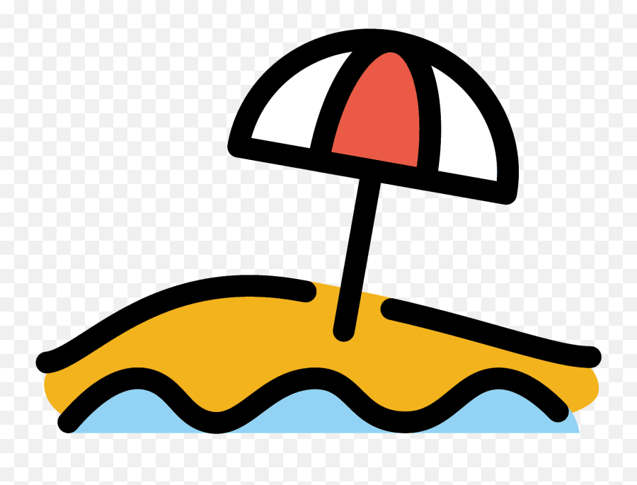Beach With Umbrella Emoji Clipart Free Download Transparent - Emoji Praia Png,Beach Umbrella Icon