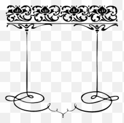 Black Scroll Corner Western Fancy Frame Design Png