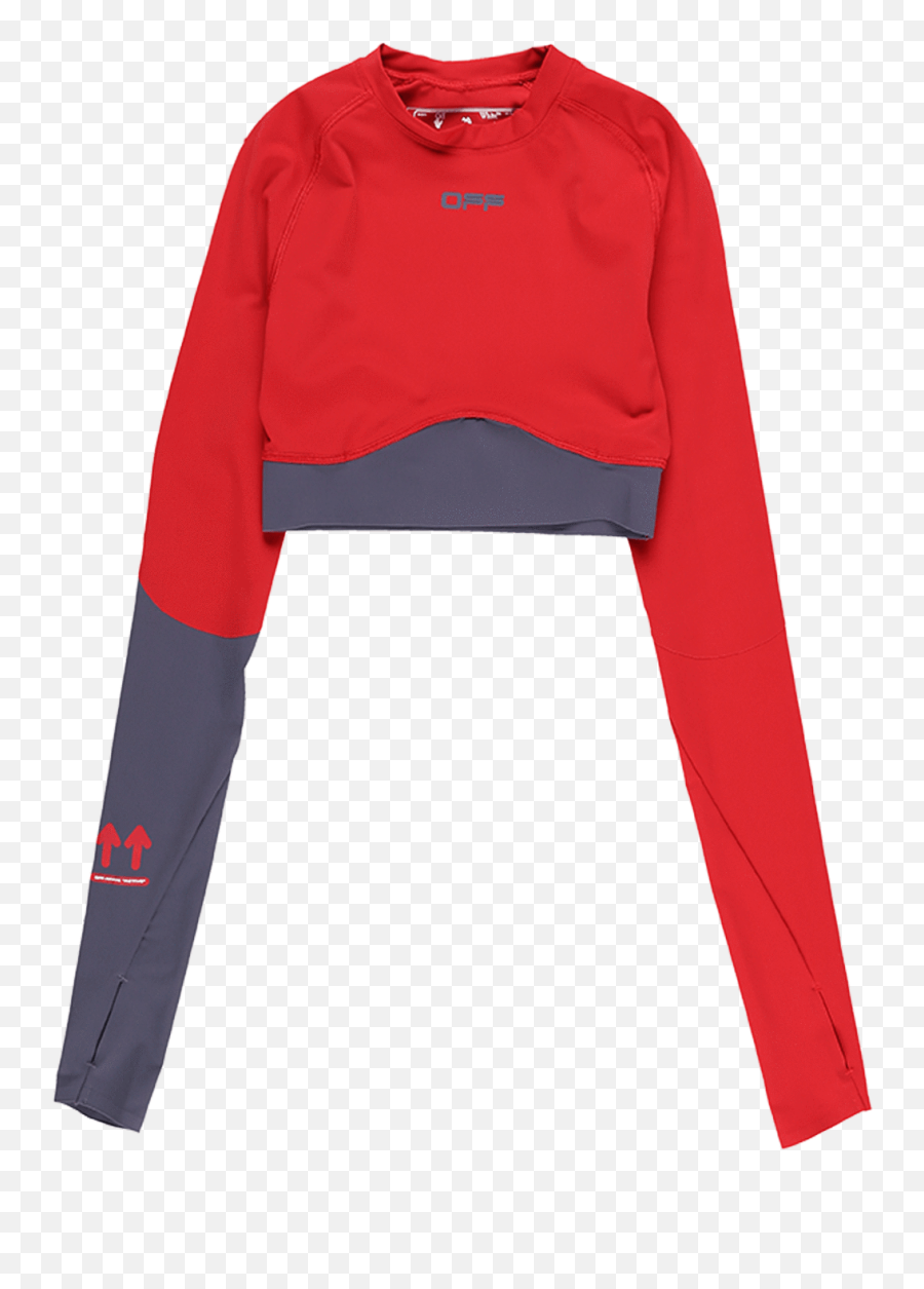 Off - White Active Long Sleeve Cropped Tshirt Red Long Sleeve Png,Meteor Strike Icon
