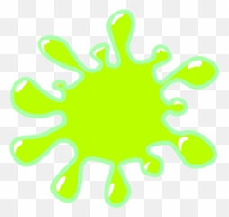Yellow Green Clip Art - Paint Splatter Png Cartoon,Slime Png