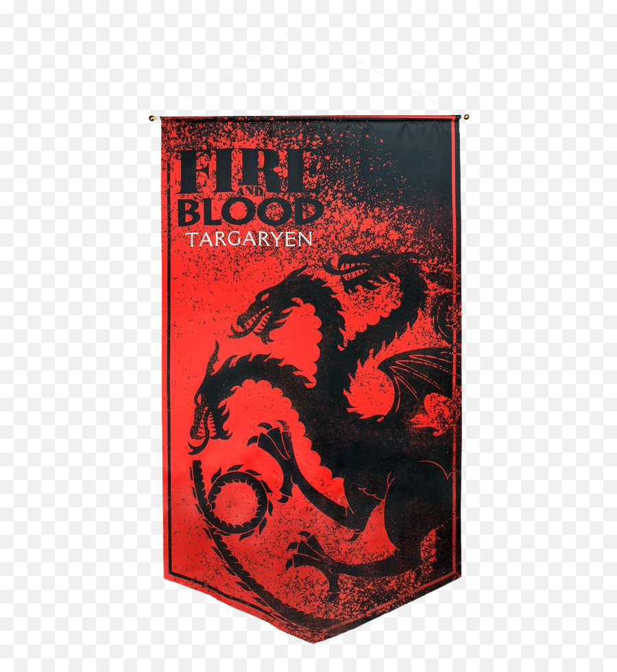 Game Of Thrones - Targaryen Fire And Blood Satin Banner Game Of Thrones Dragons Png,Targaryen Sigil Png