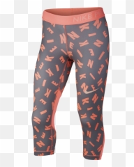 Nike Pro Girls Printed Capri In Gunsmoke - Nike From Excell Leggings Png,Gun Smoke Png