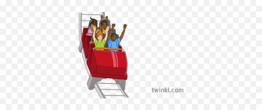 Themepark Rollercoaster Illustration - Twinkl Cart Roller Coaster Png,Rollercoaster Png