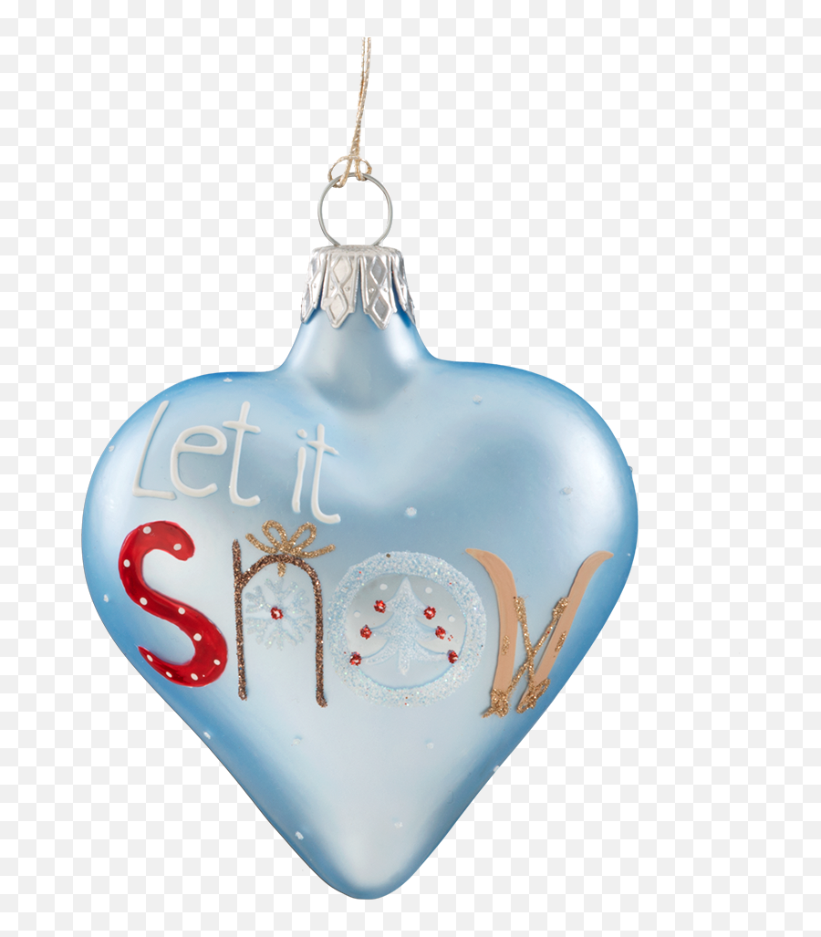 Download Christmas Ornament Heart Light - Blue Let It Snow Christmas Ornament Png,Christmas Snow Png