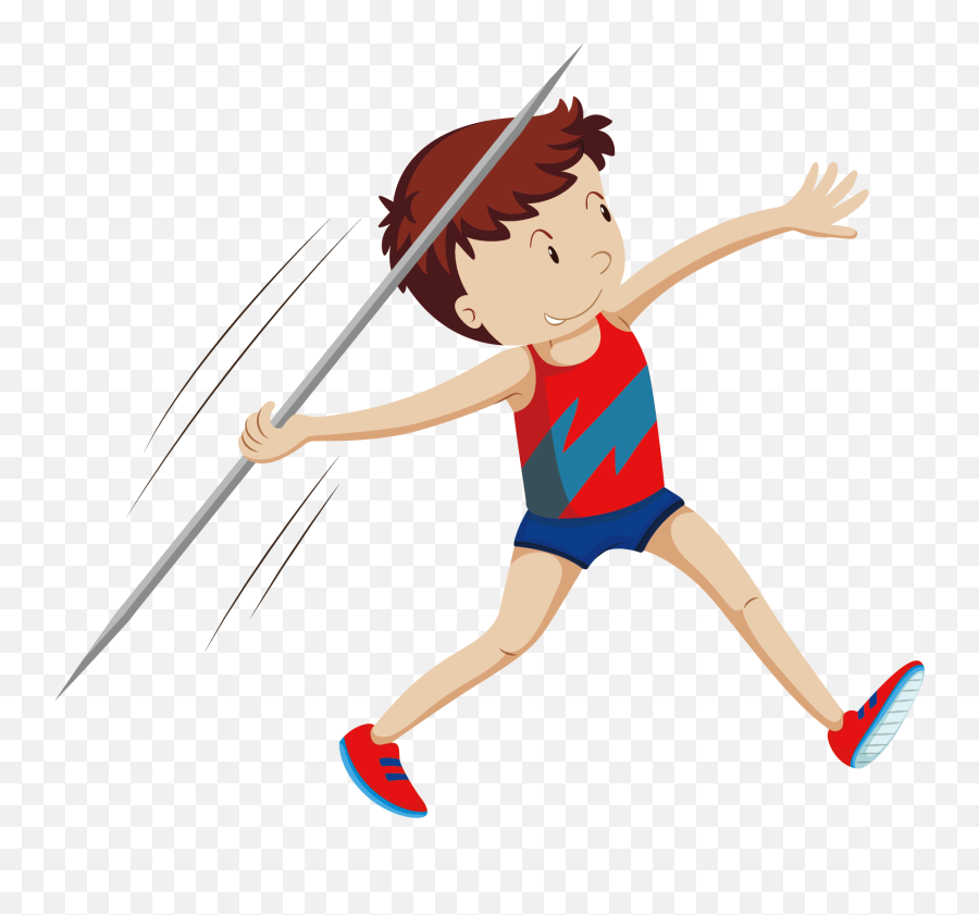 Javelin Throw Athlete Illustration - Full Javelin Cartoon Png,Throw Png