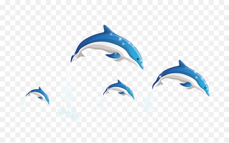 Dolphins Vector Png Download - Dolphins Jumping Out Of Water Cartoon,Dolphin Transparent Background