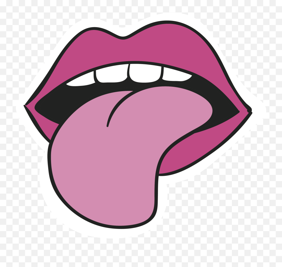 Clipart Tongue Png Transparent - Boca Con Lengua Dibujo,Tongue Transparent