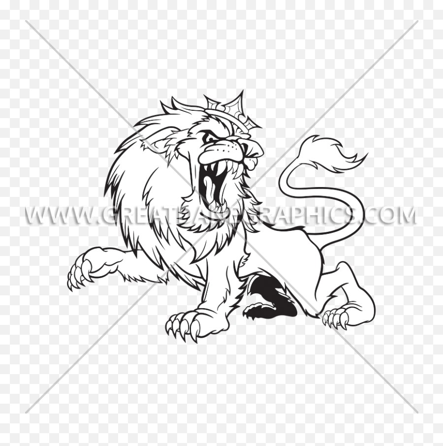 Download Roaring Lion Cartoon Production - Illustration East African Lion Png,Lion Cartoon Png