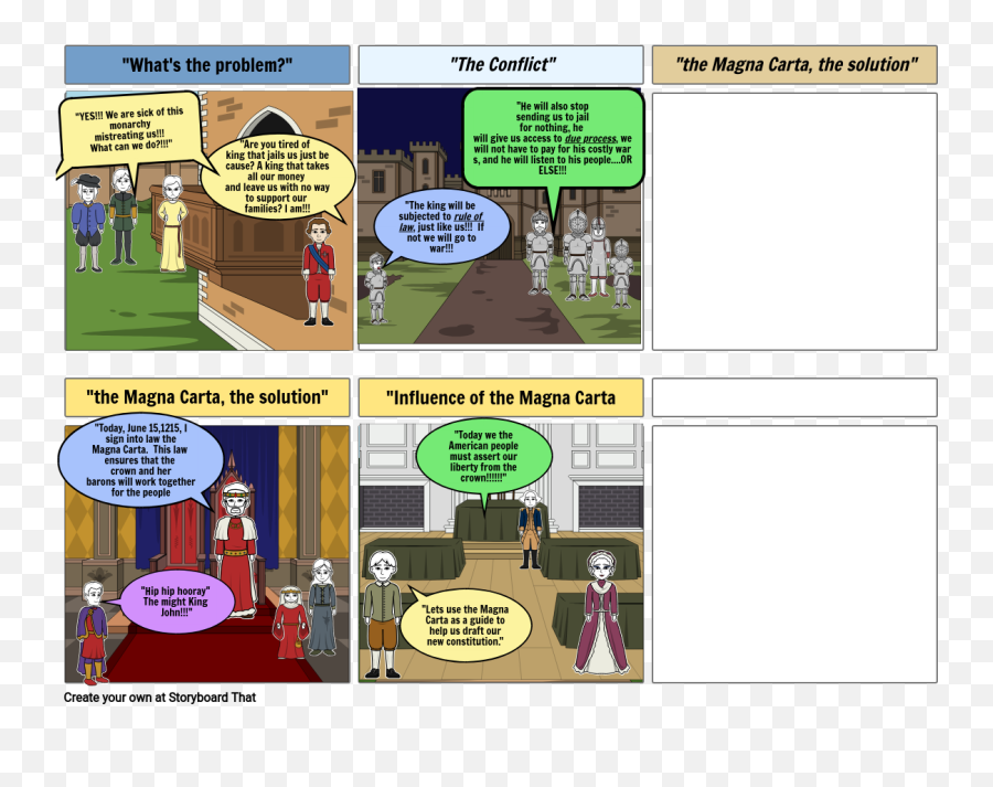 The Creation Of Magna Carta Storyboard Par Missymckee2008 - Comics Png,Carta Png