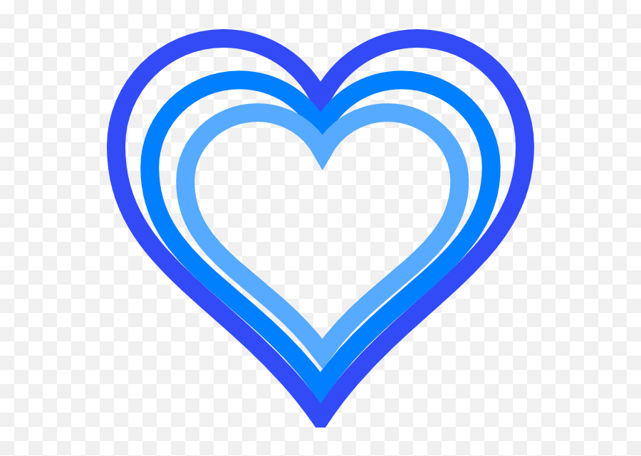 Download Triple Blue Heart Outline Clip Art - Blue Blue And White Heart Png,White Hearts Png