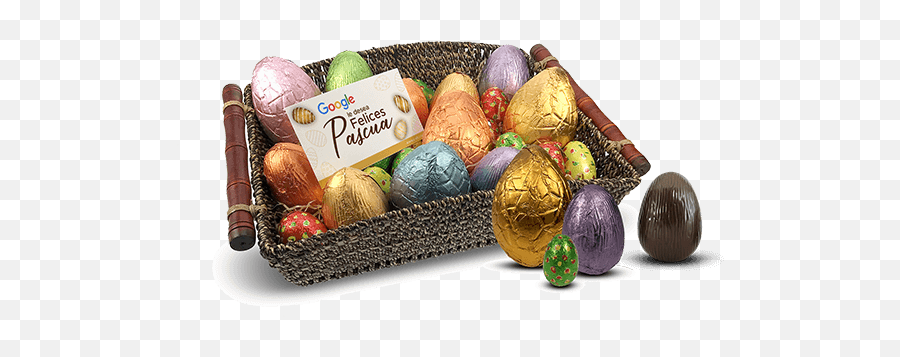 Easter Basket With Chocolate Eggs - Gift Basket Png,Easter Basket Transparent