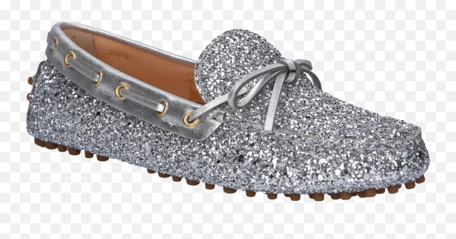 Car Shoe Moccasins Kdd006 Glitter Silver - Round Toe Png,Dunhill Icon For Men
