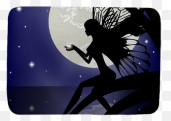 Bath Mat Silhouette Fairy Girl Holding Star - PIXERSUS Sexy Fairies png