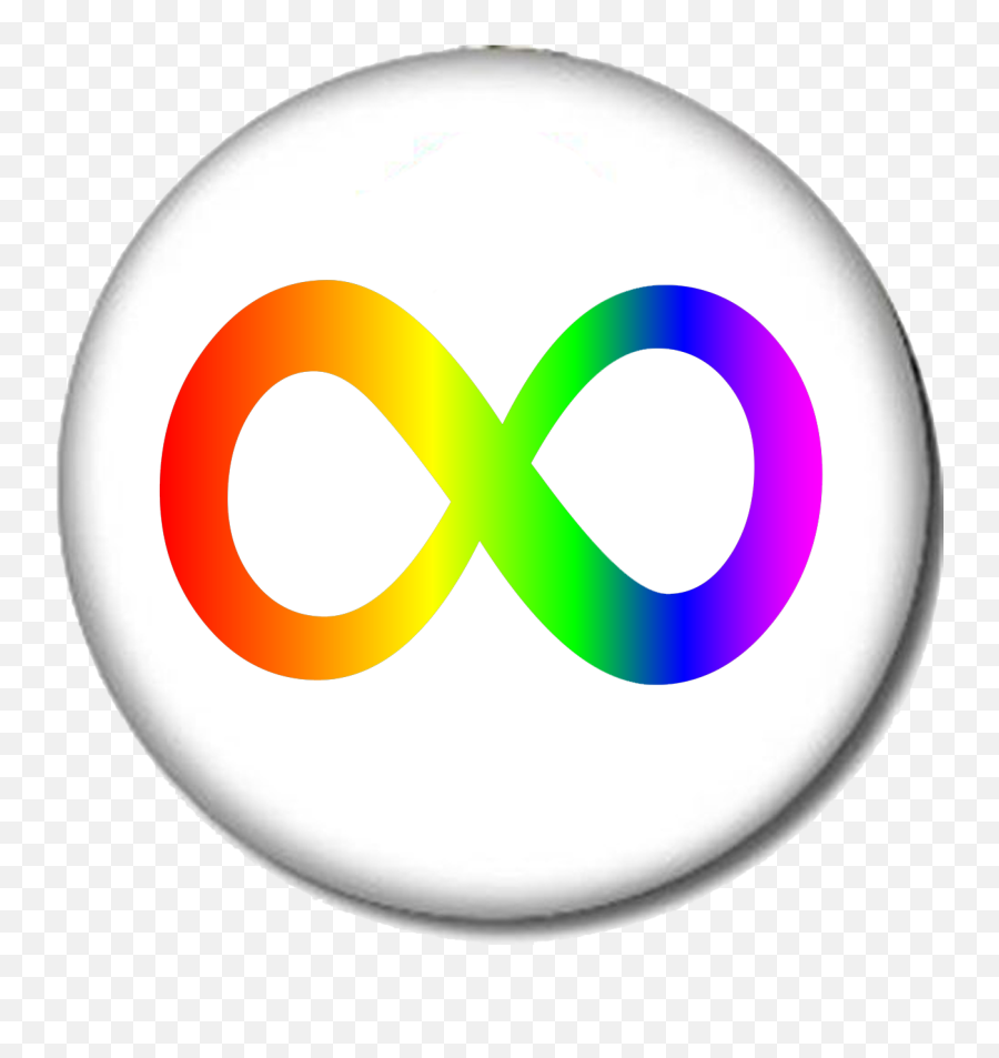 Ribbon Print Pin - Back Button Rainbow Infinity Symbol Autism Awarness Circle Png,Infinity Sign Png