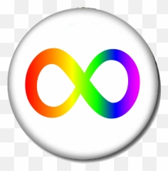 Ribbon Print Pin - Back Button Rainbow Infinity Symbol Autism Awarness Circle png