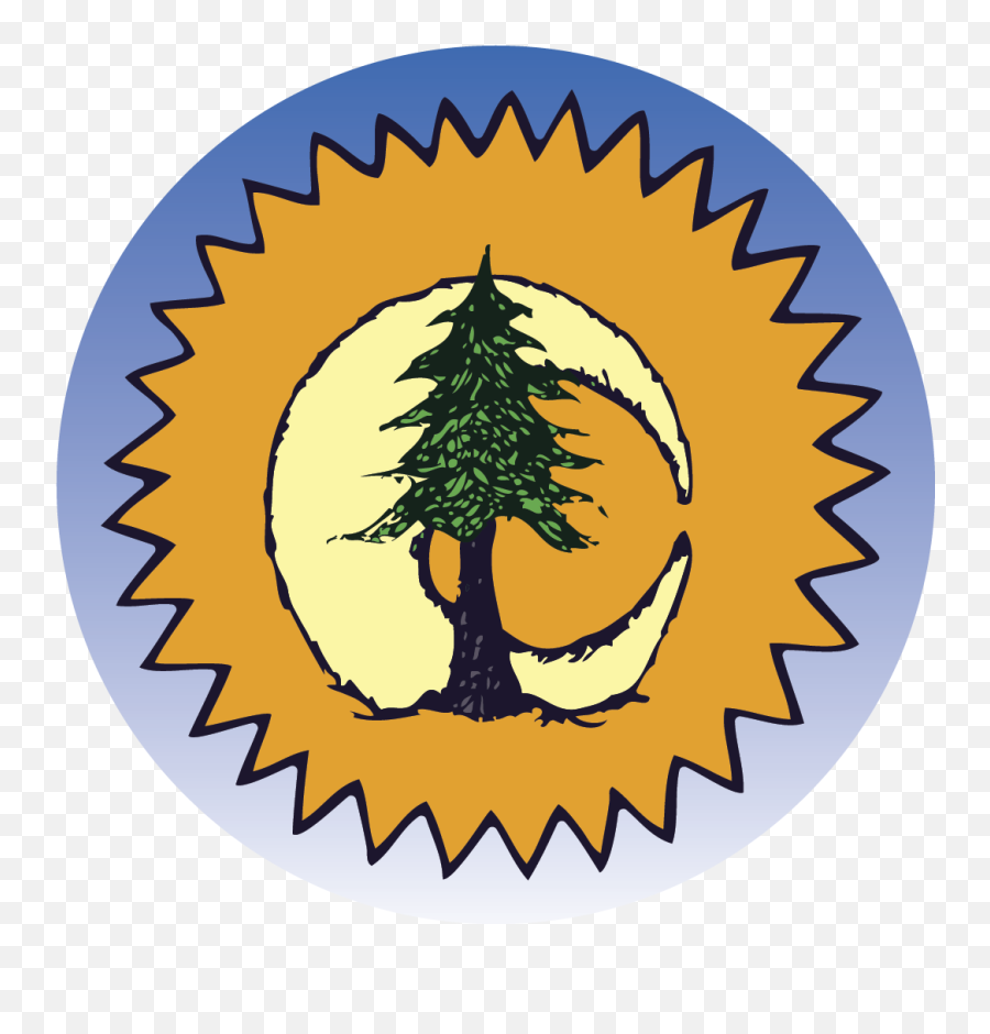 Sun Moon Pine Tree - Magnet Mag306 Pine Tree Tattoo Png,Pine Tree Logo
