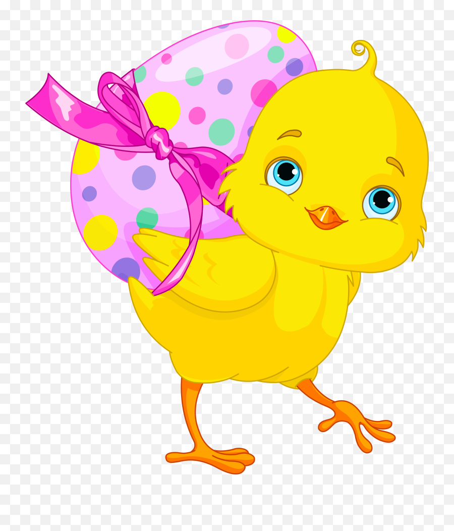 Pink Egg Chicken With Bunny Easter - Easter Clipart Png,Easter Clipart Png