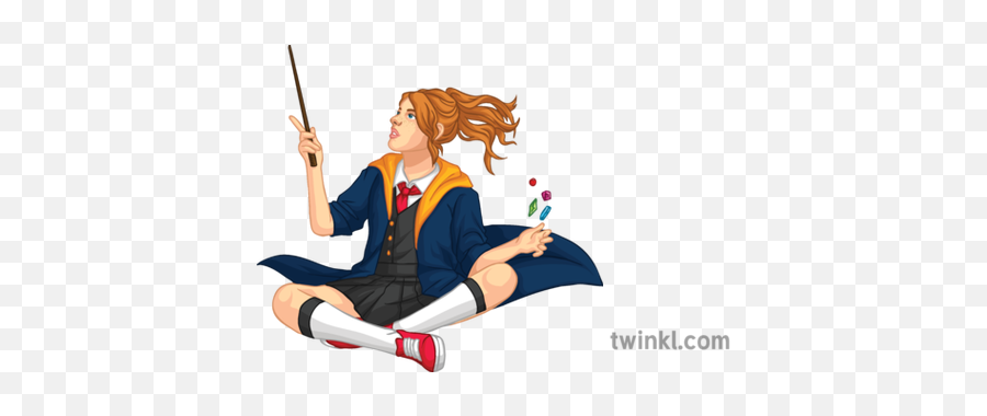 Witch Student Girl Using Magic Parry Hotter Wizard - Student Wizard Png,Wizard Transparent