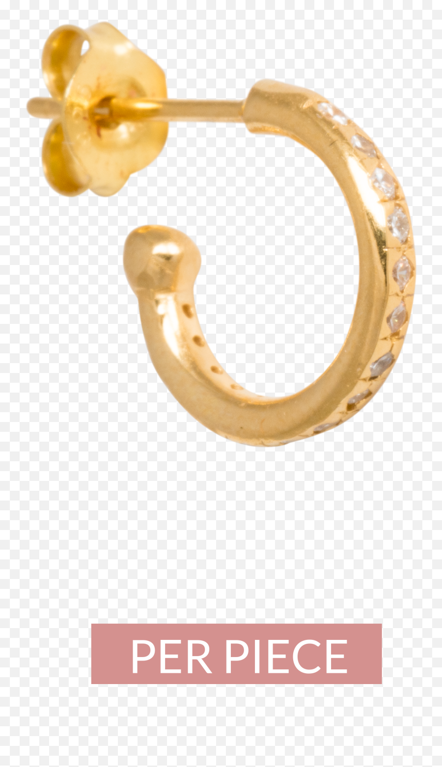 Mix U0026 Match Single Zirconia Hoop In Gold Plated Sterling Silver - Earring Png,Gold Earring Png