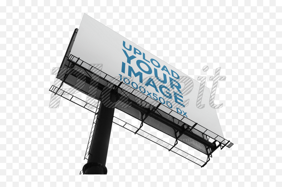 Mockup Of A Billboard Sign From Below Against Transparent Background A15051 - Billboard From Below Png,Bus Transparent Background