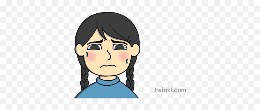 Crying Girl Sad Upset Emotion Ks1 Open Eyes Illustration - Cartoon Png,Sad Eyes Png