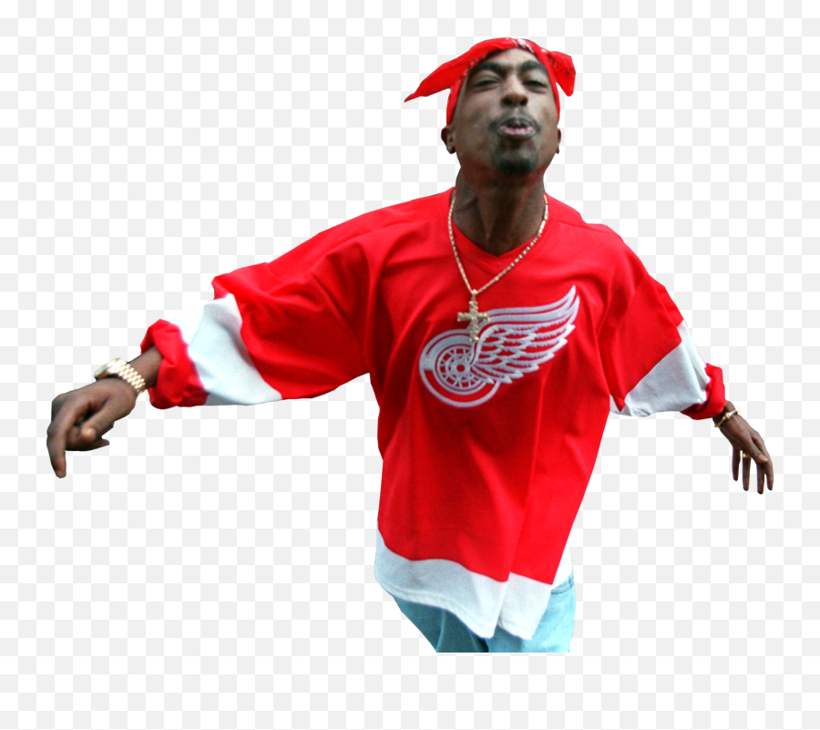 2pac Png Image Without Background Web Icons - Tupac Red Wings Jersey,Red Bandana Png