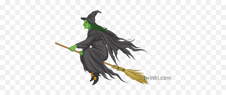 Witch Flying - Twinkl Cartoon Png,Broomstick Png