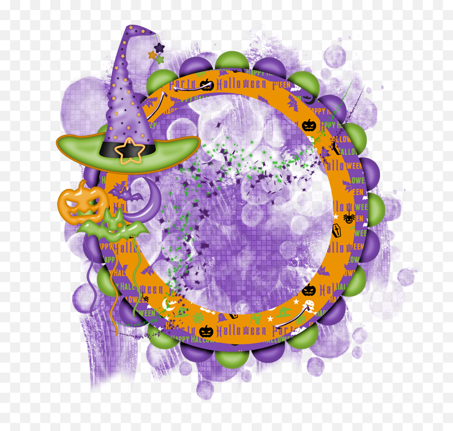 Halloween Cluster Frame Psd File Included - Illustration Png,Halloween Frame Png