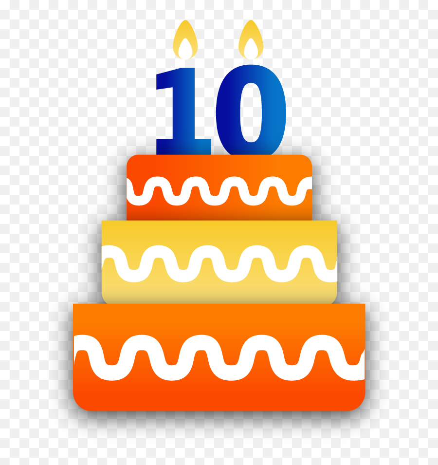 10th Birthday Logo Clip Art Freeuse - Happy 10th Anniversary Png,Happy Birthday Logo