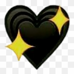 Black Heart Emoji Png Transparent - Sparkling