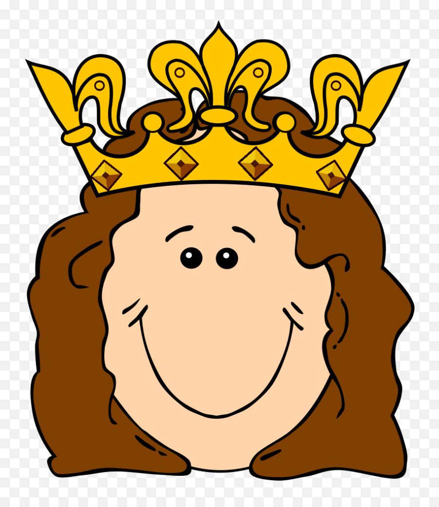 Cartoon Queen Crown Png Svg Clip Art - Queen With Crown Clipart,Cartoon Crown Png