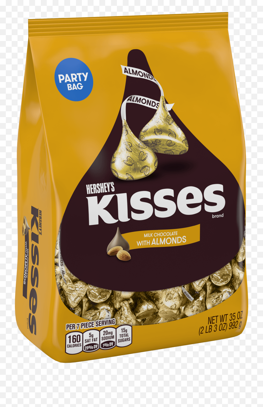 Hersheyu0027s Kisses Milk Chocolate Candy With Almonds 35 Oz - Walmartcom Kisses Chocolate Png,Hershey's Kisses Logo