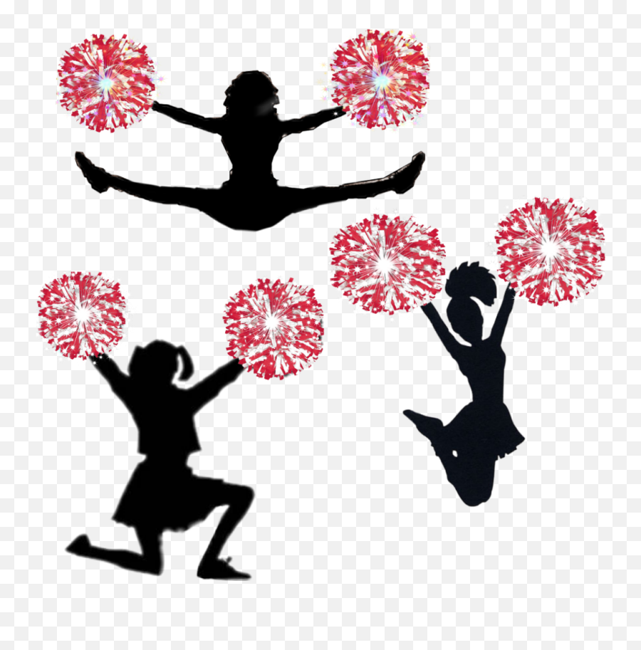 Cheerleaders Sticker - Cheer Meeting Flyers Transparent Cheerleader Pom Pom Emoji Png,Cheerleader Silhouette Png