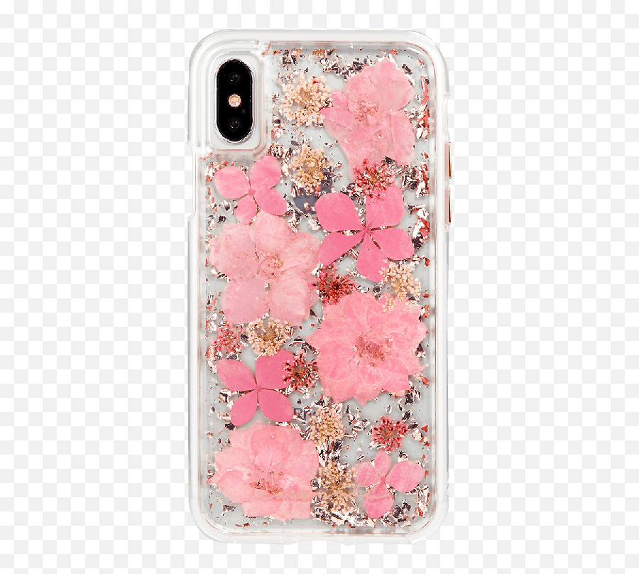 Pink Apple Phone Case Flower Iphone Xs - Mate Case Mate Iphone X Case Png,Transparent Pink Flowers
