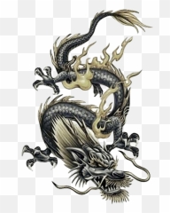 Download Tattoo Japanese Chinese Dragon Free Frame Clipart - Design png