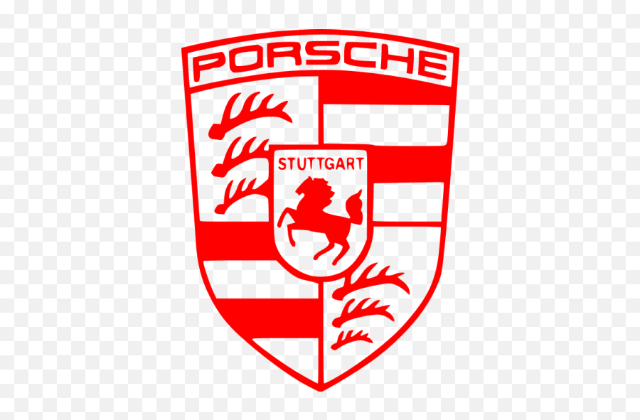 Red Porsche Icon - Porsche Logo Black And White Png,Porche Logo