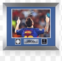 Lionel Messi Official Uefa Champions League Signed And Framed Barcelona Photo God - Given Talent 2005 Uefa Champions League Final Png,Messi Transparent