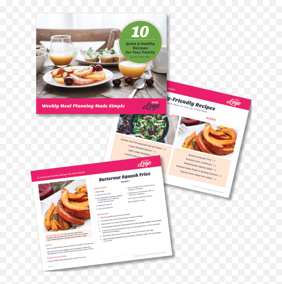 Instant Download Photoshop Template For A Freebie - Meal Planning And Recipe Card Version 2 Png,Photoshop Logo Templates
