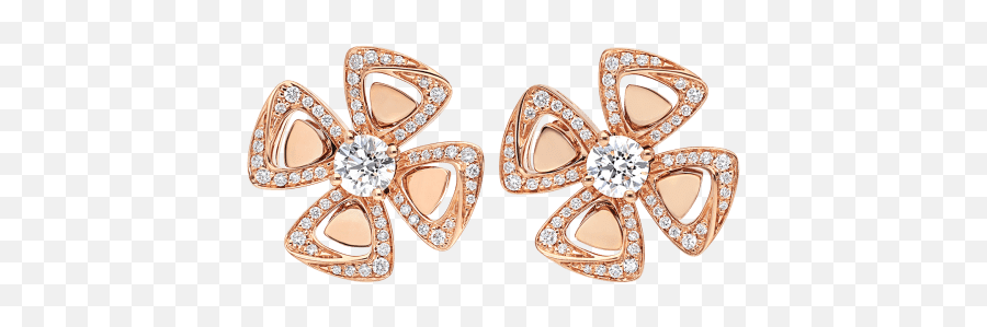 Fiorever Earrings - Bvlgari Flower Earrings Png,Gold Earring Png
