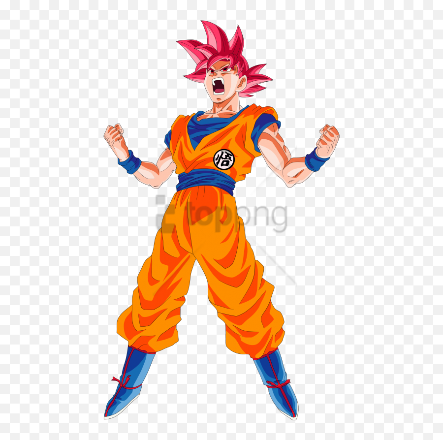 Download Free Png Goku Ssj God Image With Transparent - Draw Super Saiyan God Goku,Goku Hair Transparent