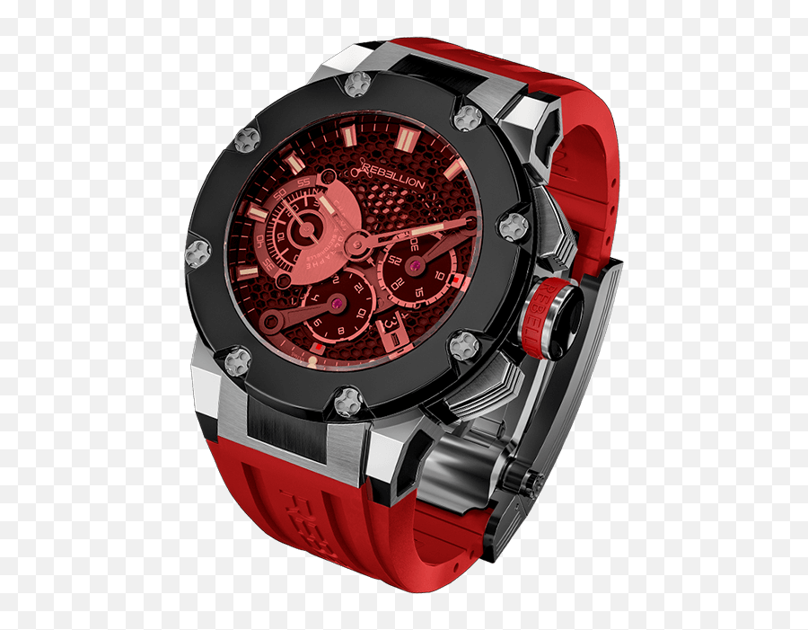 Predator Chronograph - Rebellion Timepieces Rebellion Watch Red Carbon Png,Predator Png