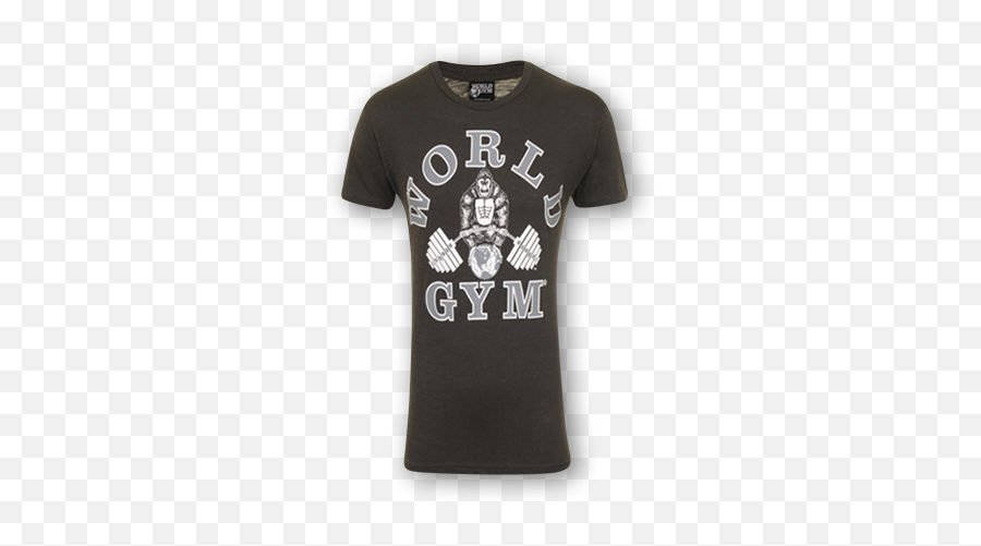 World Gym Clothing Burnout T - Shirt Charcoal Skull Png,Gym Logo